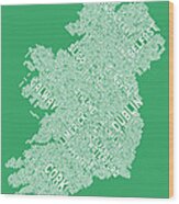 Ireland Eire City Text Map #3 Wood Print