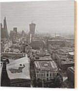 London Rooftop View Panorama #3 Wood Print