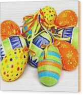 Paper Covered Easter Eggs #3 Wood Print