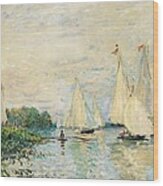 Regatta At Argenteuil Wood Print