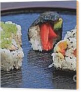 Sushi California Roll #3 Wood Print