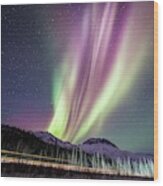 Aurora Borealis In Alaska #30 Wood Print