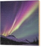 Aurora Borealis In Alaska #34 Wood Print