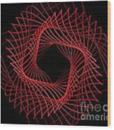 3d Spirograph Red Wood Print