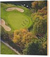 Aerial Image Of A Golf Course. #4 Wood Print