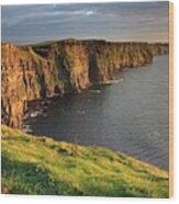 Cliffs Of Moher Sunset Ireland Wood Print