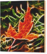 Fractal Maple Leaf #4 Wood Print