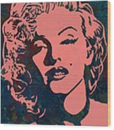 Marilyn Monroe Stylised Pop Art Drawing Sketch Poster #4 Wood Print
