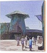 Visitors Heading Towards The Waterworld Attraction #5 Wood Print