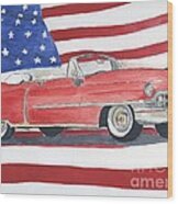 52 Cadillac Convertible Wood Print