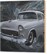 55 Chevy Wood Print