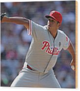 Philadelphia Phillies V Colorado Rockies #6 Wood Print