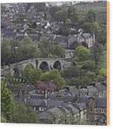 Old Stirling Bridge And Houses As Visible From Stirling Castle #8 Wood Print
