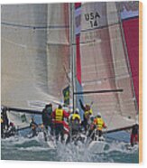 One Day Sale Use Discount Code Sgvvmt At Check Out   San Francisco Bay Sailboat Racing Wood Print
