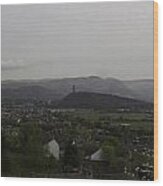 View Of Wallace Monument And Surrounding Areas #9 Wood Print