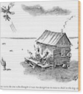 A Back Country Couple Sit On Their Porch Wood Print