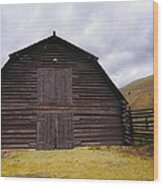 A Barn In Wyoming Wood Print