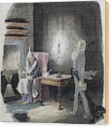 A Christmas Carol, Marleys Ghost, 1843 Wood Print