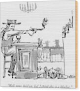 A Cowboy In A Saloon Has Just Shot The Bartender Wood Print