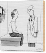 A Doctor Explains To His Male Patient Wood Print