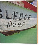 A Fishing Boat Named Sledge Wood Print