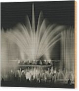 A Fountain At Monte Carlo Beach Wood Print