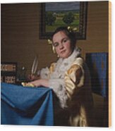 A Girl Writing Wood Print