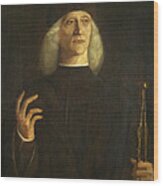 A Man With A Pair Of Dividers Wood Print