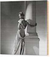 A Model In A Gown By Vionnet And Jewelry Wood Print