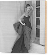 A Model In A Schiaparelli Dress Wood Print