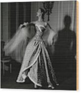 A Model Wearing A Polka Dot Dress Wood Print