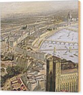 A Panoramic View Of London Wood Print
