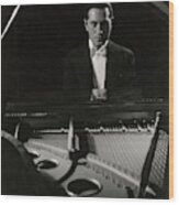 A Portrait Of George Gershwin At A Piano Wood Print