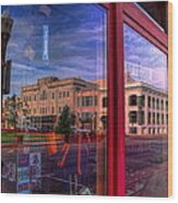 A Reflection Of Wausau's Grand Theater Wood Print