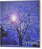 A Snow Glow Evening Wood Print