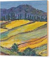 A Tuscan Hillside Wood Print