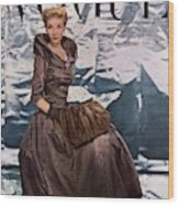 A Vogue Cover Of A Woman Wearing A Brown Dress Wood Print