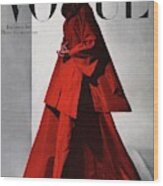 A Vogue Cover Of A Woman Wearing A Red Wood Print