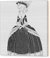 A Woman Styled Like Marie Antoinette Wood Print
