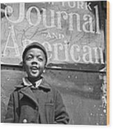 A Young Harlem Newsboy Wood Print