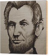 Abraham Lincoln Sepia Tone Wood Print