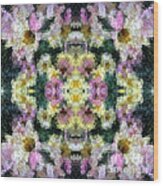 Abstract Mosaic In Yellow Pink Green Wood Print