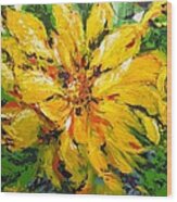 Abstract Sunflower Wood Print