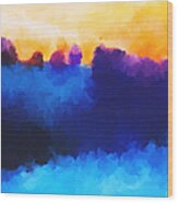 Abstract Sunrise Landscape  Wood Print by Michelle Wrighton