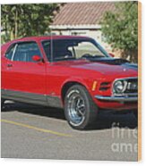 Action Photo Original Prints Vintage Muscle Cars 1970 Ford Mustang Wood Print