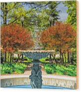 Adams Park Fountain Wood Print