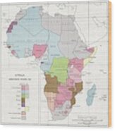 Administrative Divisions Of Africa Wood Print