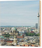 Aerial View Of Berlin Cityscape Wood Print