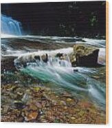 Agate Falls In U.p. Wood Print