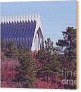 Air Force Academy Chapel In Autumn Wood Print